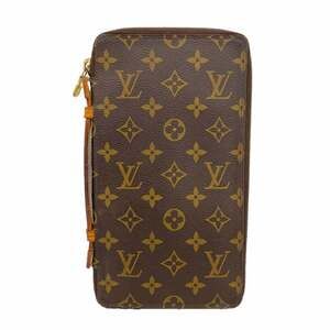 Louis Vuitton Monogram Organizer Voyage Long Wallet M60120 Brown Men's